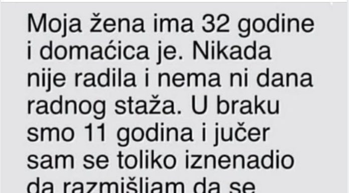“Moja žena ima 32 godine i domaćica je” “Moja žena ima 32 godine i domaćica je” - featured image