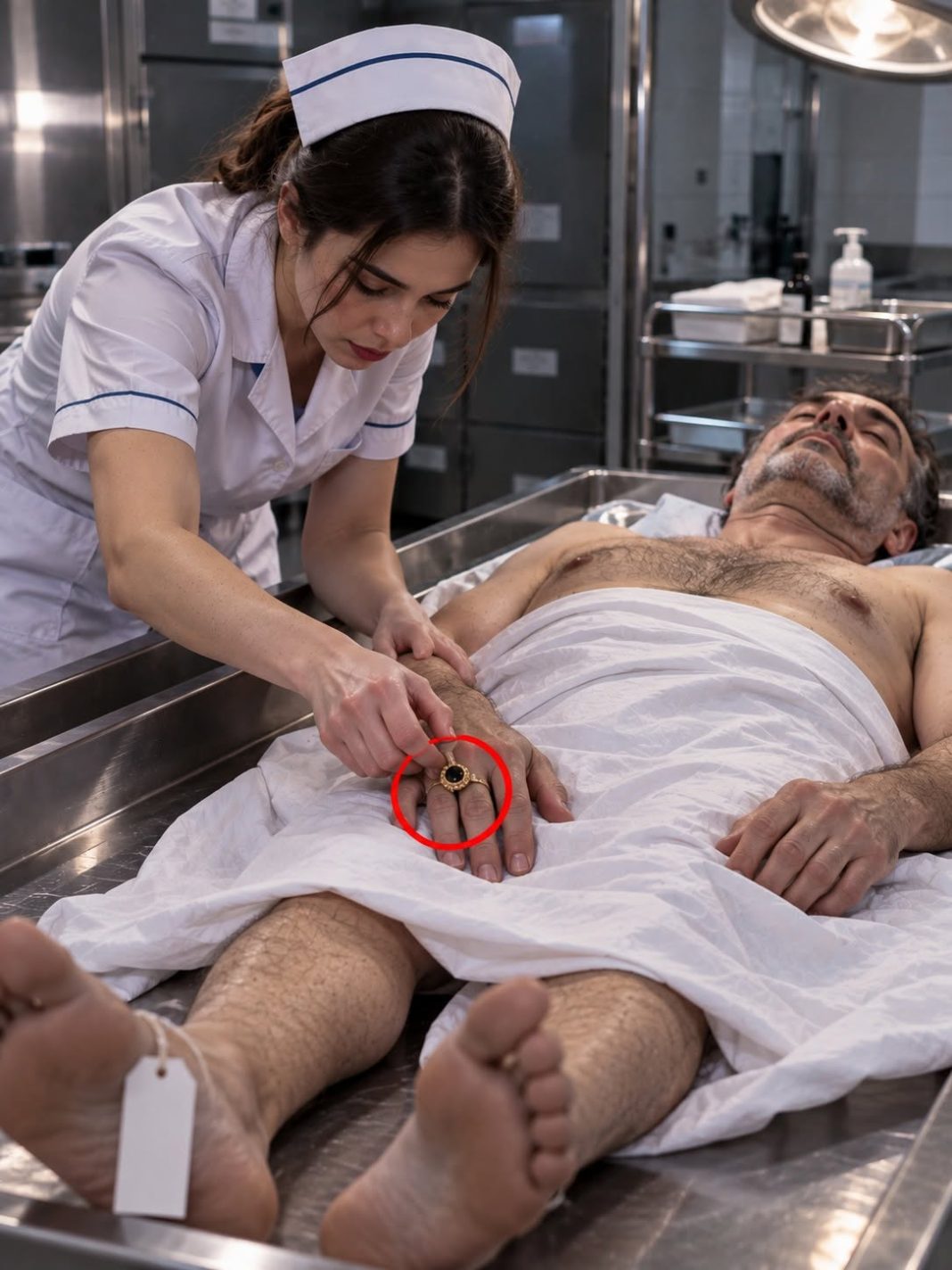 Medicinska sestra je željela ukrasti skupocjeni prsten od preminulog muškarca, ali kada je dodirnula njegovu ruku, vrisnula je od užasa.😱😱 - featured image